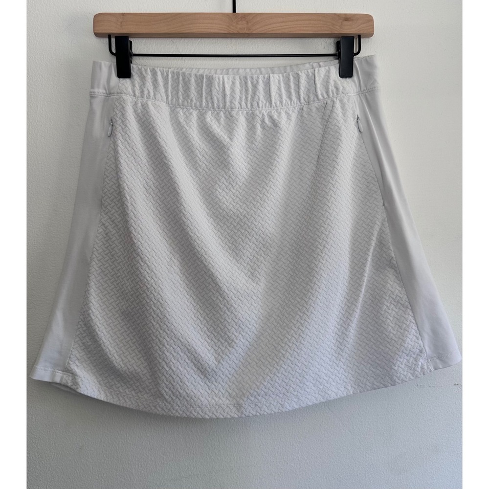 J.McLaughlin White Textured Jacquard Athletic Skort Tennis Golf Skirt Womens S